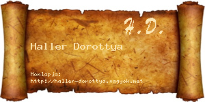 Haller Dorottya névjegykártya